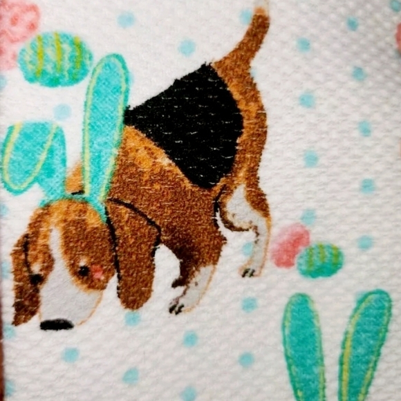 2pc Mizrahi Easter Lab Golden Retriever Dachshund Beagle Dog Kitchen Towel Set - Picture 5 of 9